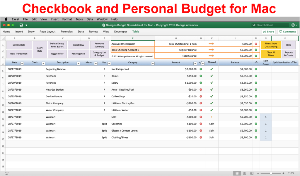 excel budget template for mac